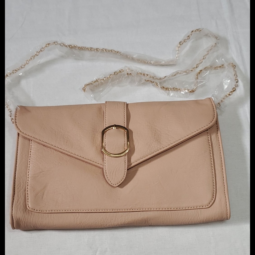 Charming Charlie cream clutch